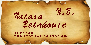 Nataša Belaković vizit kartica
